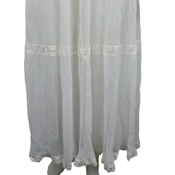 Vintage  60's Peignoir Negligee Lingerie Sheer Nighie White Lace Size Large - Picture 6 of 13